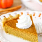 slice of Easy and Delicious Pumpkin pie on plate
