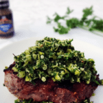 Get healthy dinner on the table fast, like this Chimichurri on Steak!